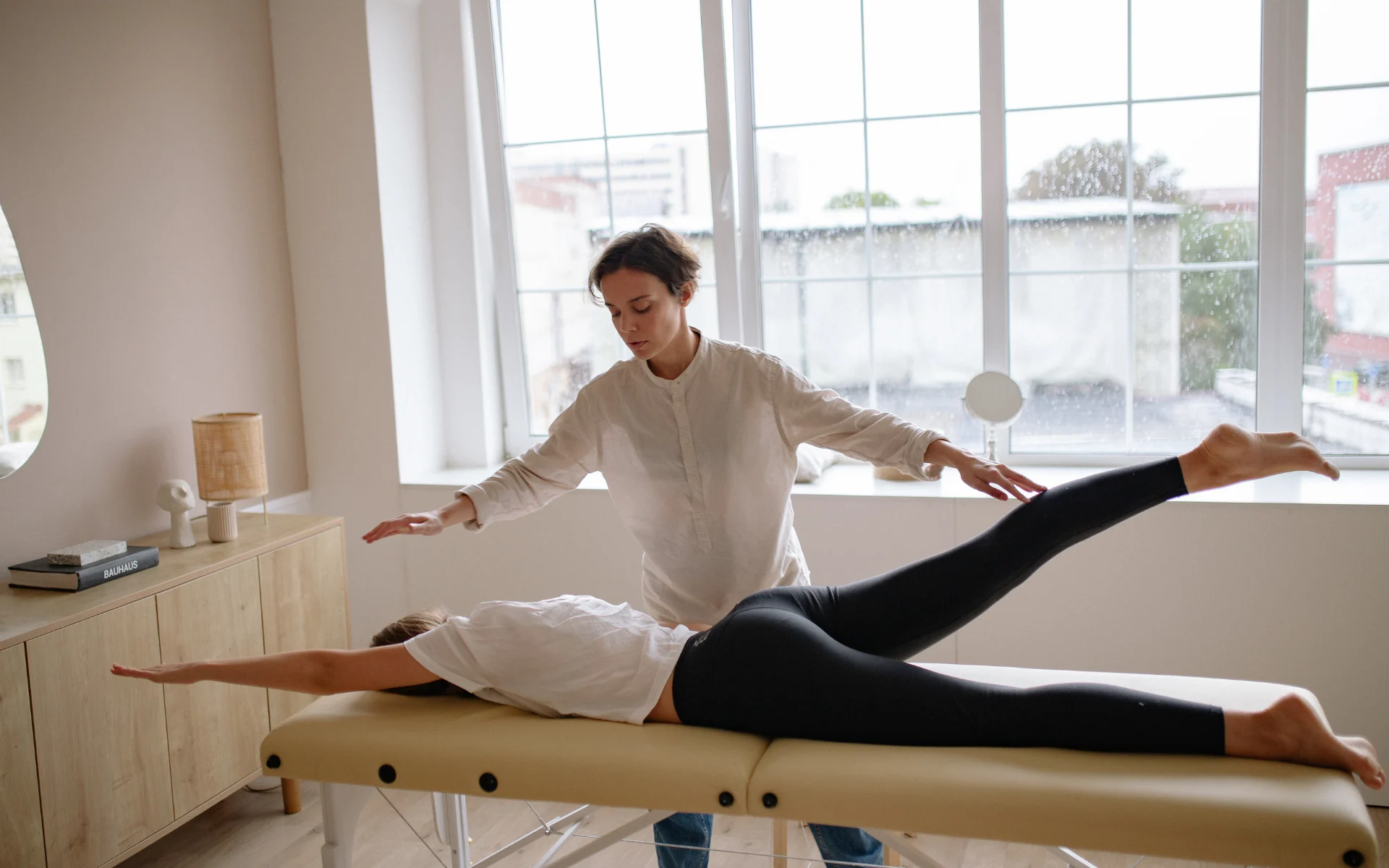 Sessão de fisioterapia na unidade de Itaquera